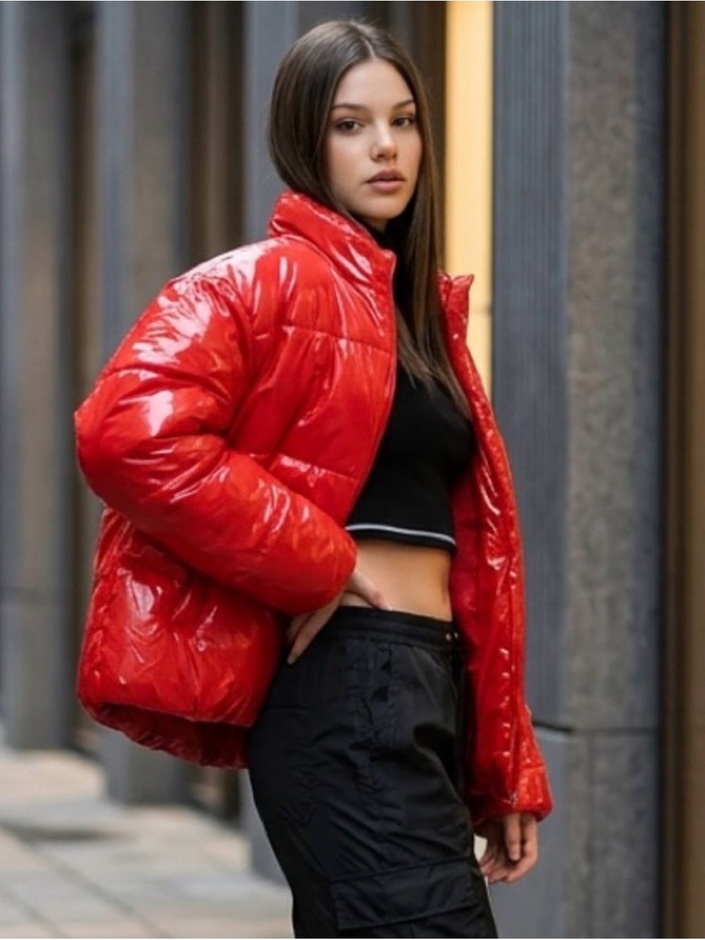 NWT Club Paradise Unisex Paxton Puffer Jacket No Front Closure - Red - Large